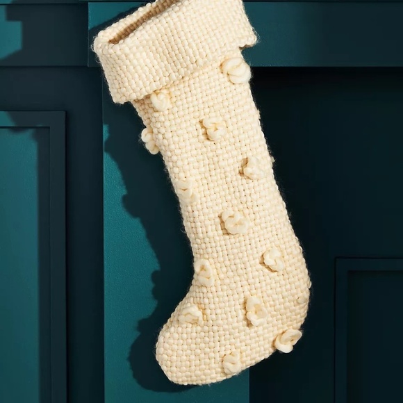 COPY - NWT Anthropologie Cozy Knit  Bobble Christmas Stocking - Picture 2 of 4